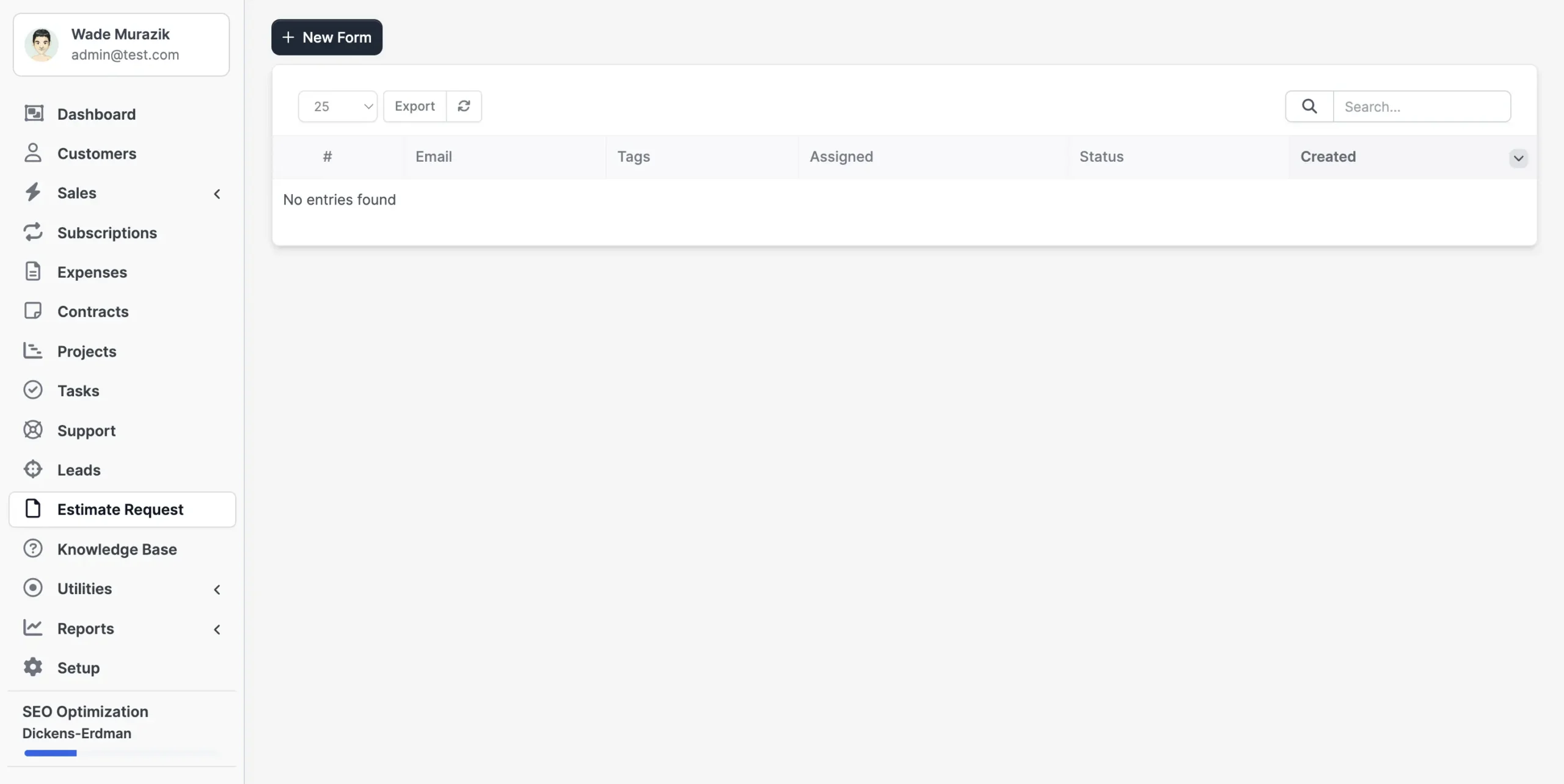 Estimate Request- Allows customers to submit project or service cost inquiries for review and quotation.