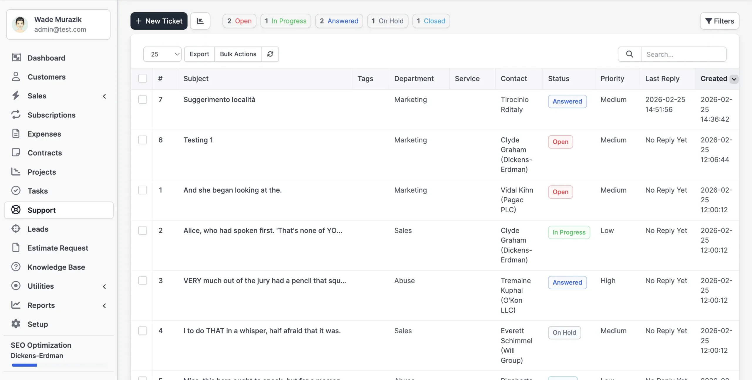 Support- Handles customer queries and issues through tickets, ensuring timely responses and efficient resolution.